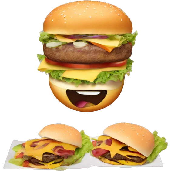 keto diet funny face with burger emoji