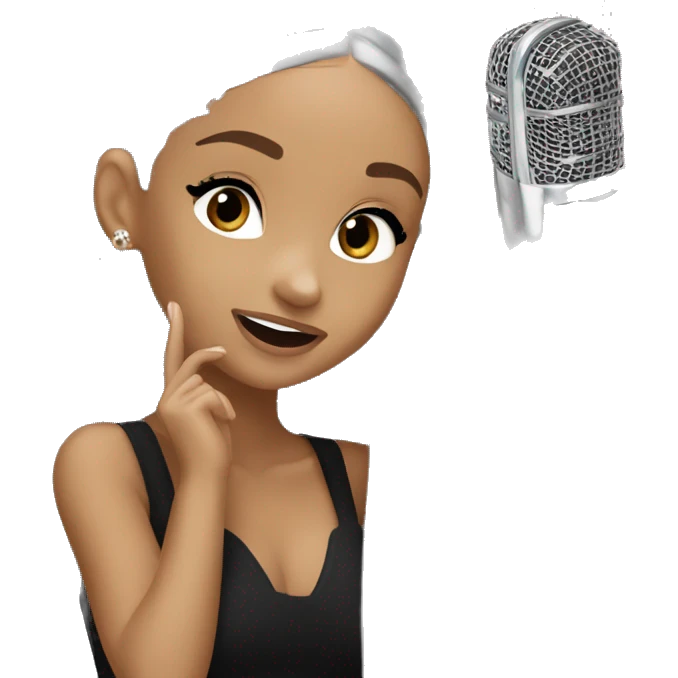 Ariana Grande With mic￼ emoji