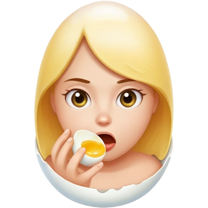 girl eating an egg and then farting  emoji