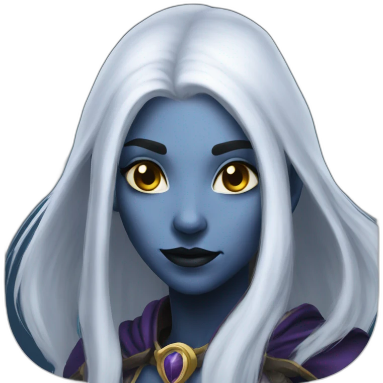 Drow sorceress with white long hair emoji