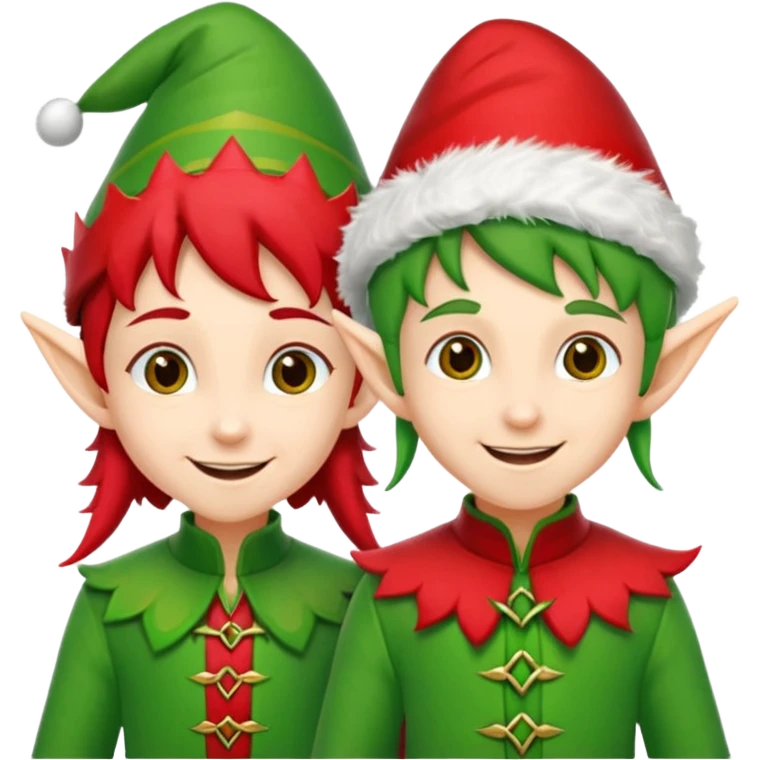 Un par de duendes de navidas emoji