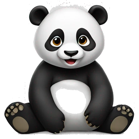sitting happy panda emoji