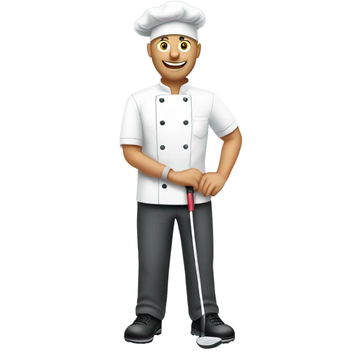 White chef playing golf emoji