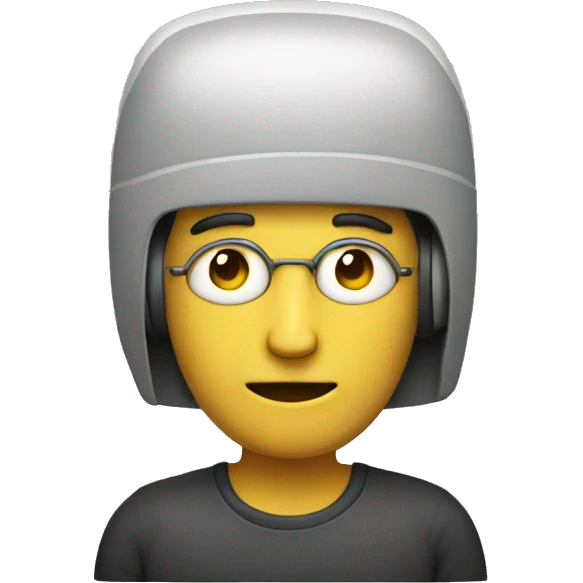 Man with a computer as a head emoji