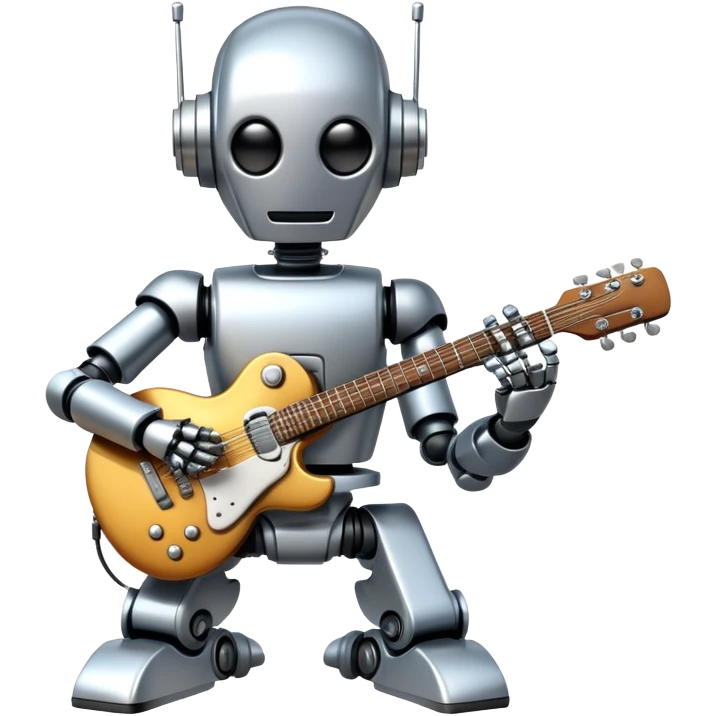Robot playing guitar emoji