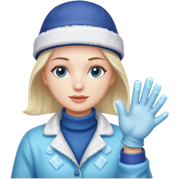Sculptor polishing with cloth,Ice Sculptors. emoji