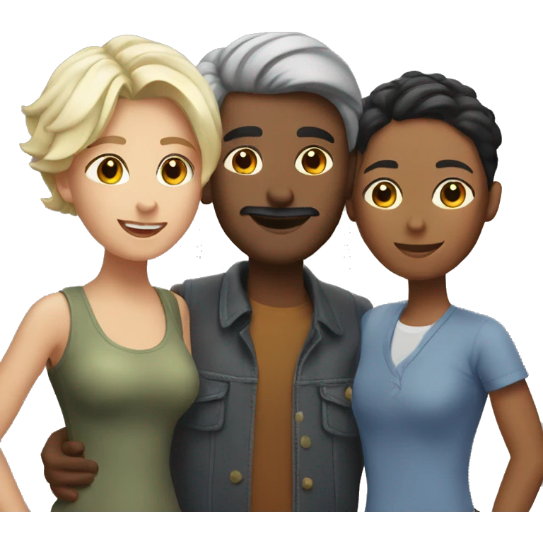 2 lesbians and a man emoji