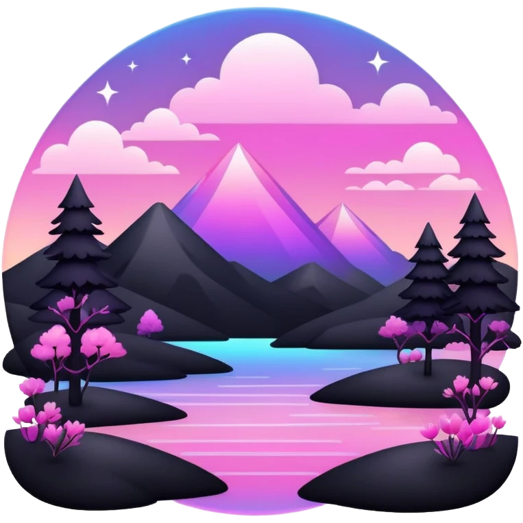  Black-pink-Iridescent-aesthetic-scenic-Decoration emoji