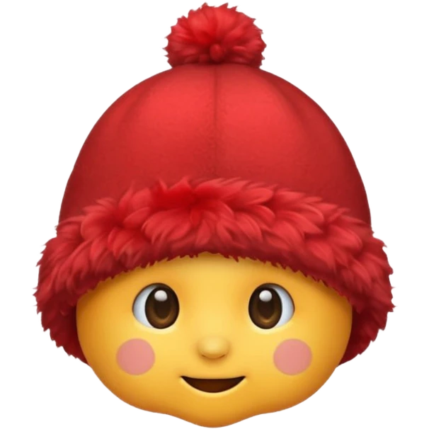 red fluffy hat emoji