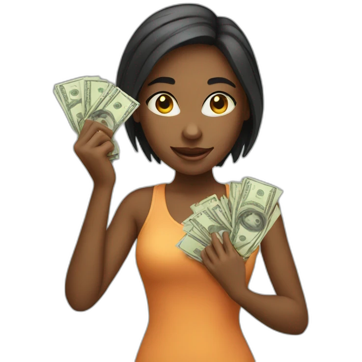 Girl with money emoji