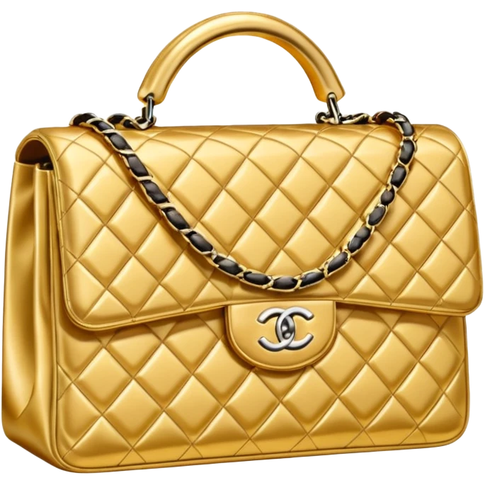 chanel gold color bag emoji
