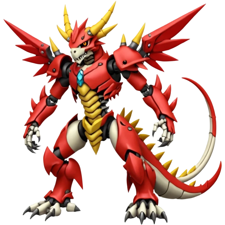 Anthro Digitigrade Cool Badass Skeletal Wargreymon-Guilmon-Pokémon-Digimon-Fakémon-fusion-hybrid-creature emoji