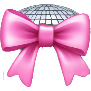 disco ball with pink bow emoji