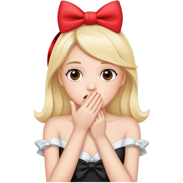 Face with Hand Over Mouth with bow emoji