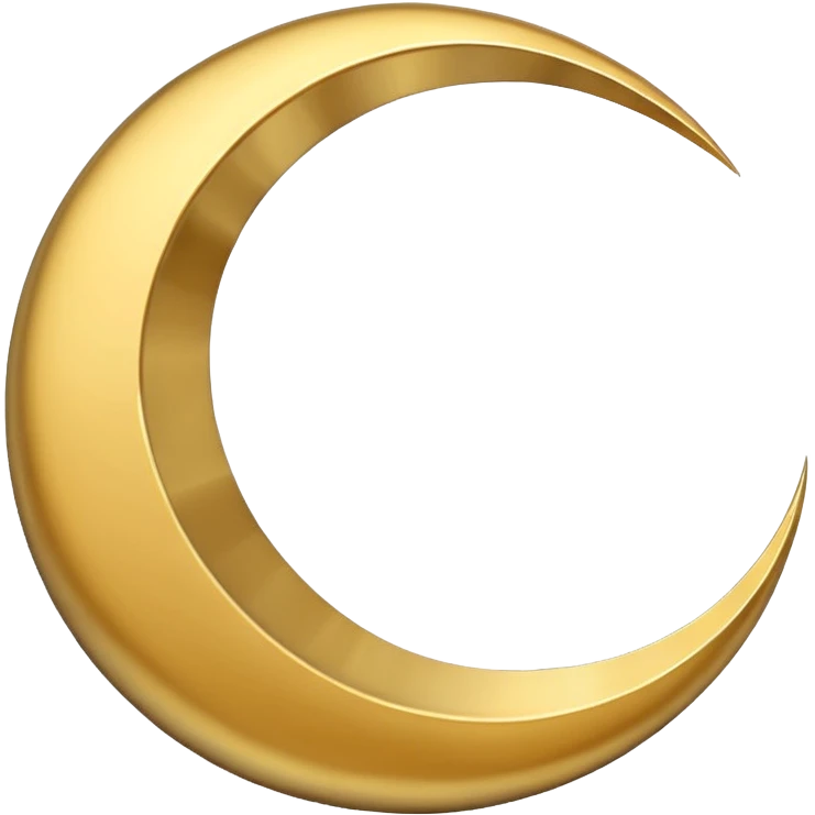 Geometric crescent moon, premium brand icon emoji