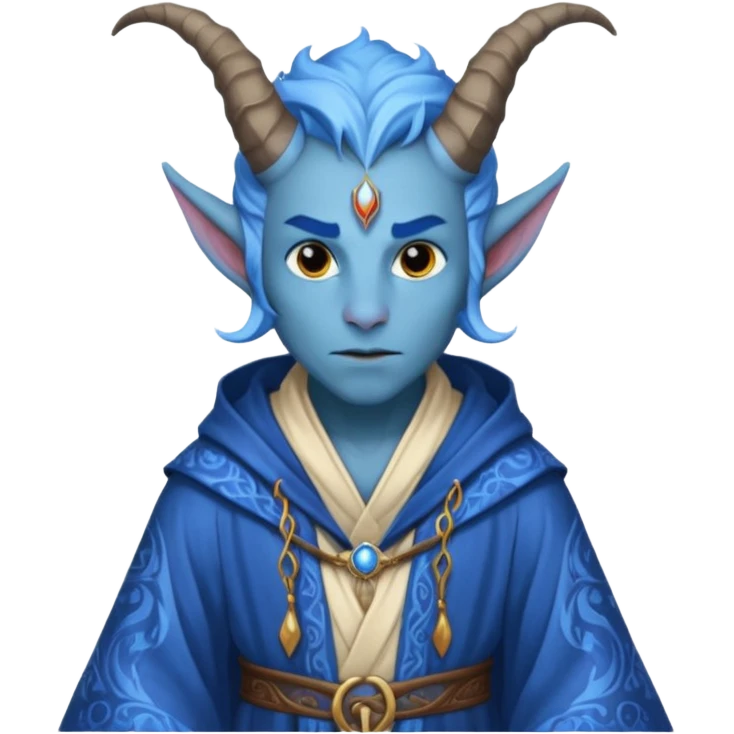 wizard thiefling with blue skin emoji