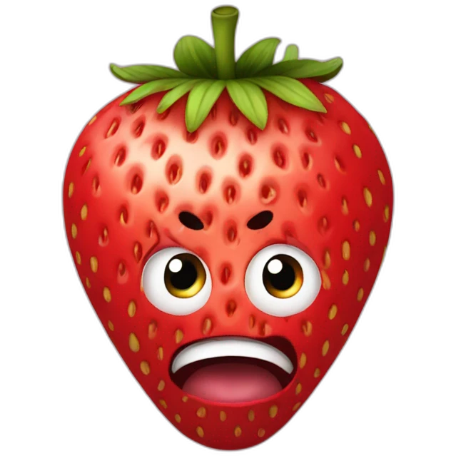 afraid strawberry emoji