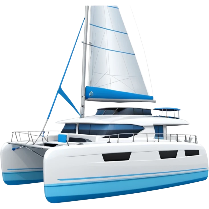 make a 50ft catamaran lagoon styled faceing to the right  emoji