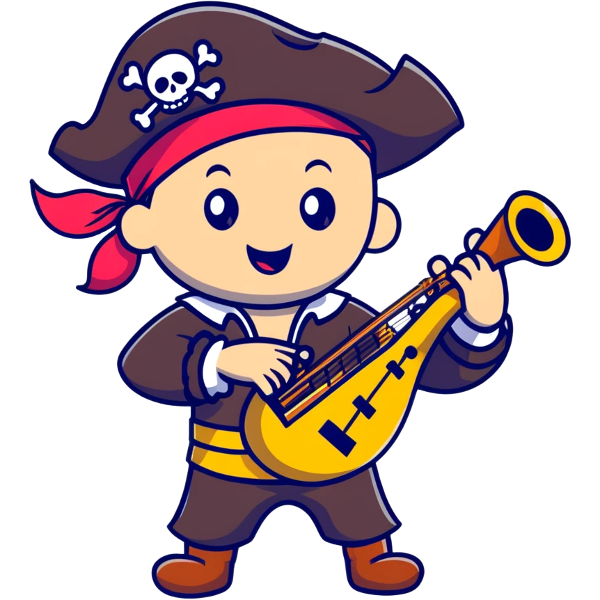 pirate playing a musical instrument emoji