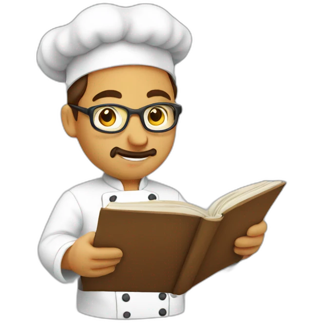 chef reading recipe book emoji