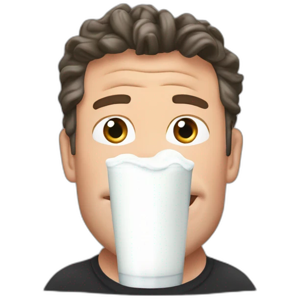 Piers Morgan drinking cows milk emoji