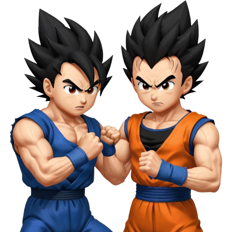 Goku vs Vegeta clashing punching struggling querral fight  emoji