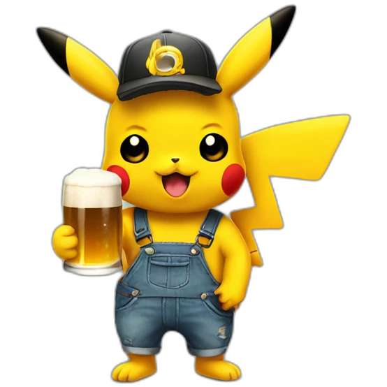 pikachu raver with strong beer emoji