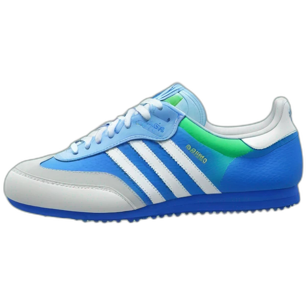 Adidas samba shoes blue White green emoji