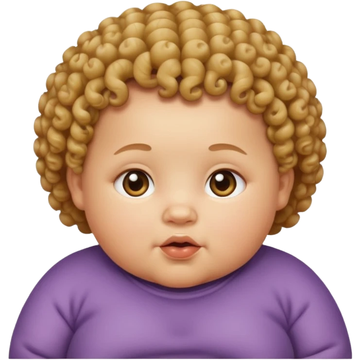 Fat baby doing curly hair emoji