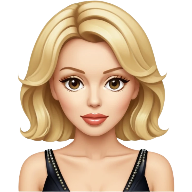 Kylie Minogue with blonde hair and glamorous outfit emoji