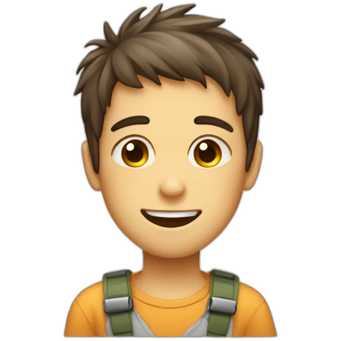 a boy with happy and sad and wearing banian emoji