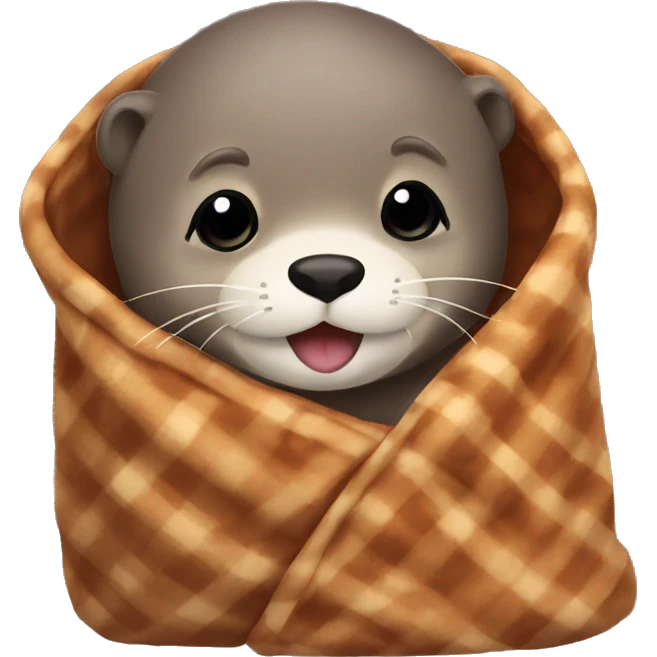 otter cozy in blanket emoji