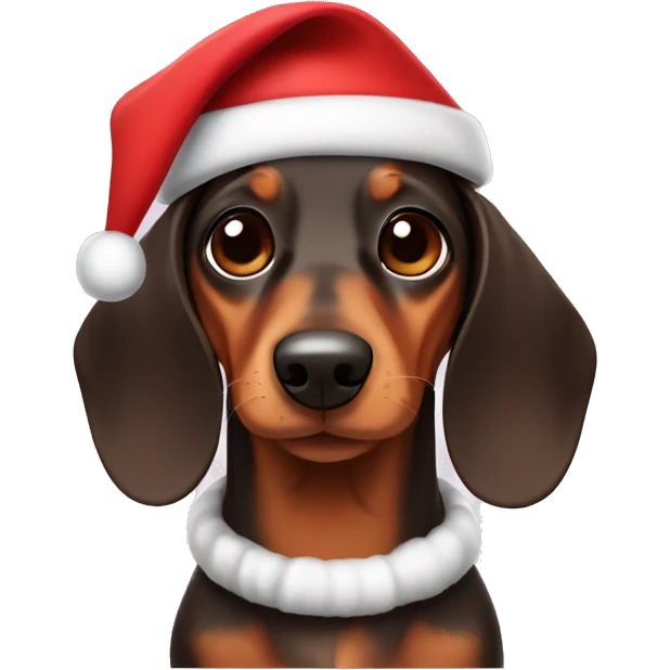 Dachshund with christmas hat emoji