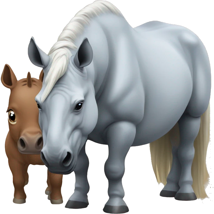 horse and rhino emoji