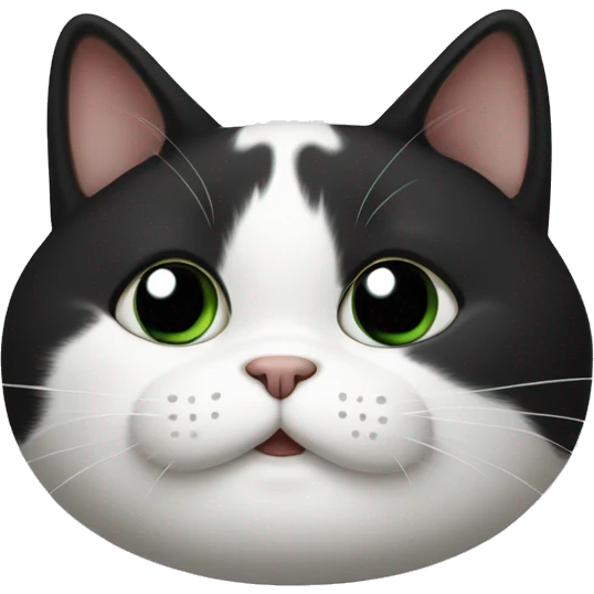 Fat black and white cat emoji