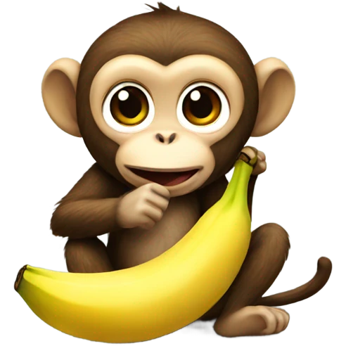 Monkey eating bananas emoji