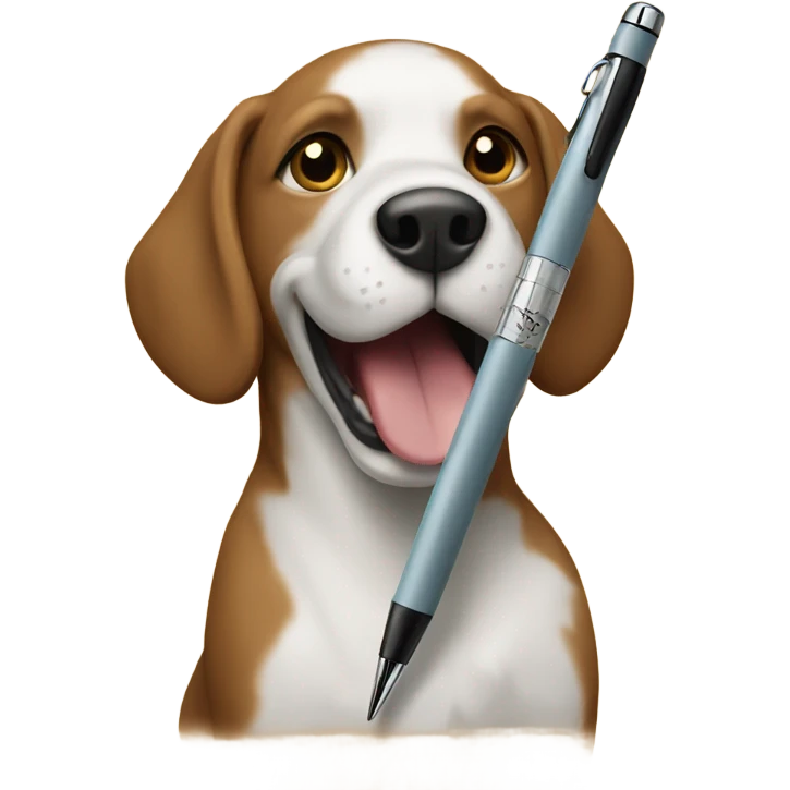 Dog hitting a pen  emoji