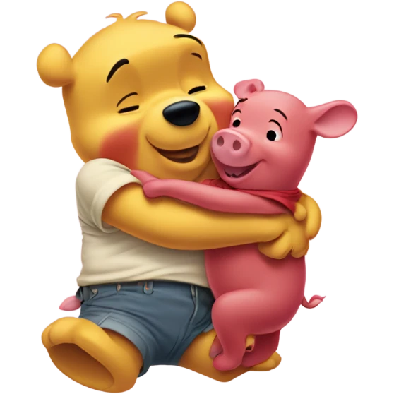Winnie the Pooh hug with Pigglet emoji