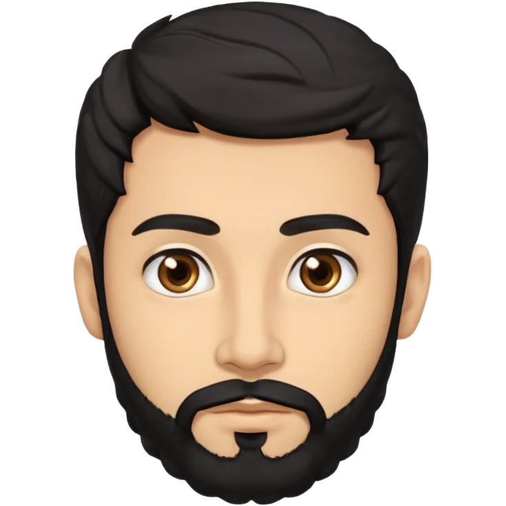 young lightskin Pakistani man with black beard wavy hair and almond shaped brown eyes and thick eyebrows emoji