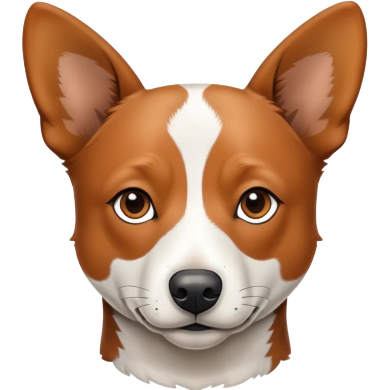 Brown and tan cattle dog with a thin white nose stripe emoji