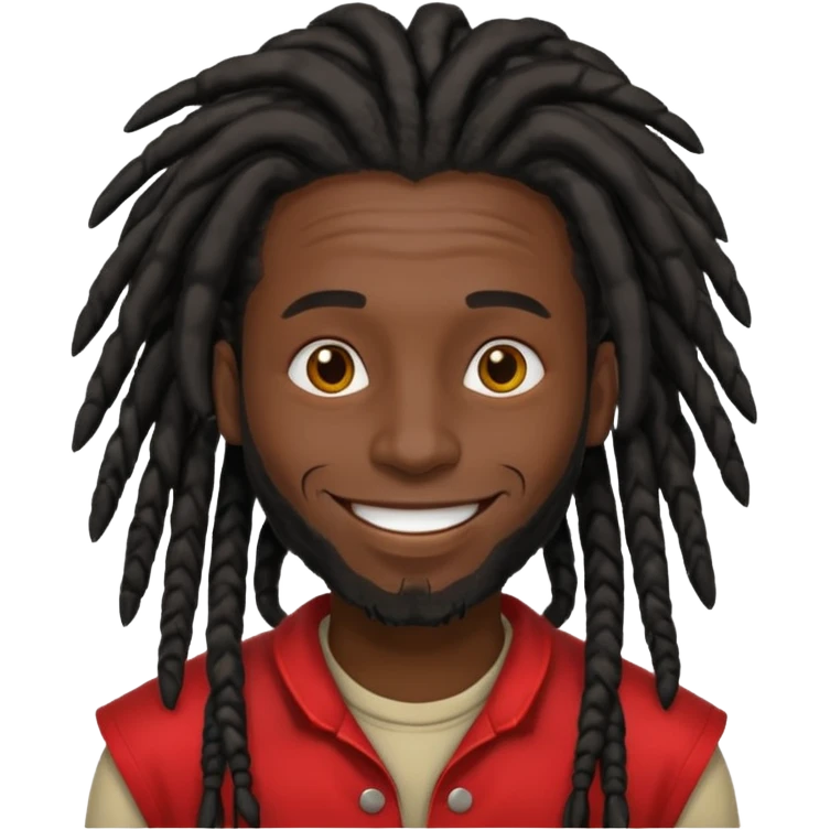 man with dreadlocks and black skin emoji