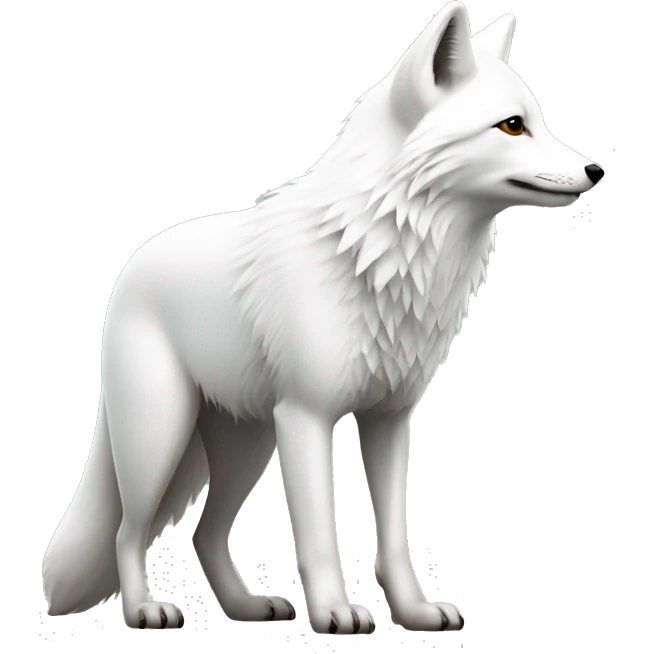 polar fox in profile full height white emoji