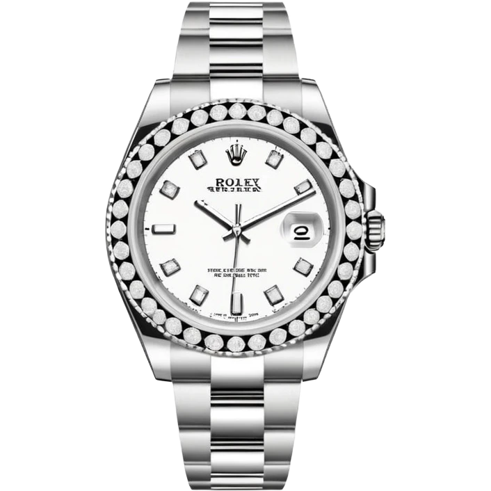 white  rolex  with diamonds emoji emoji