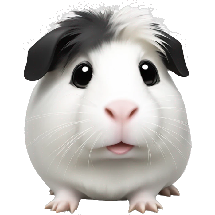 White Guinea pig with black ears and nose  emoji