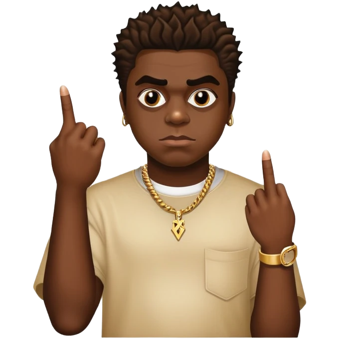 Kodak black with middle finger emoji