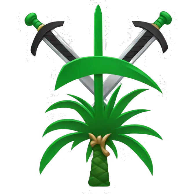 Saudi arabia emblem, two swords and palm tree emoji