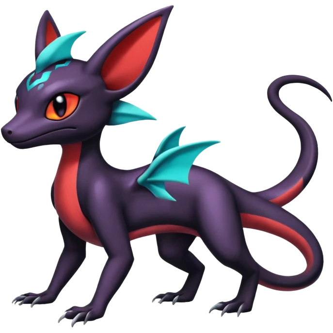 Shiny Salandit-Umbreon-Noivern-Noibat-Hybrid (Full body) emoji