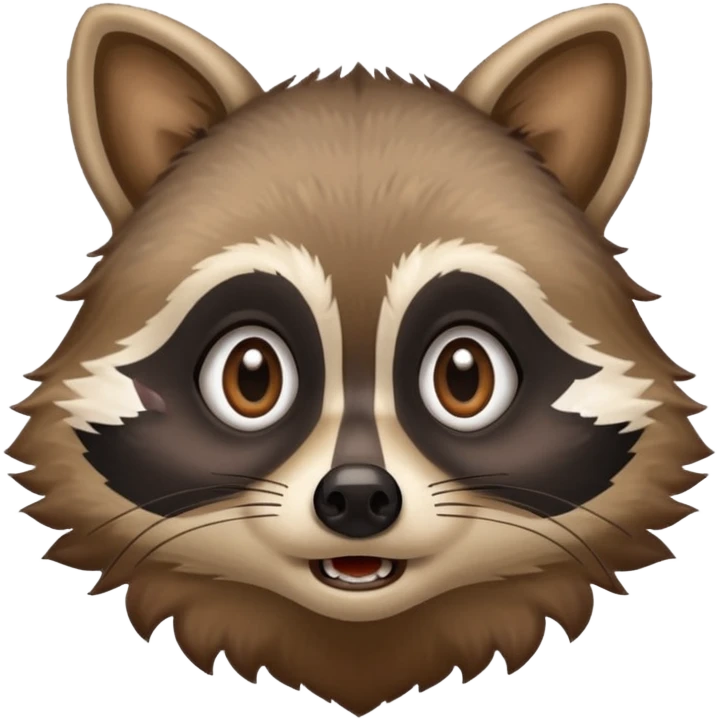 Startled panicked raccoon who got caught emoji