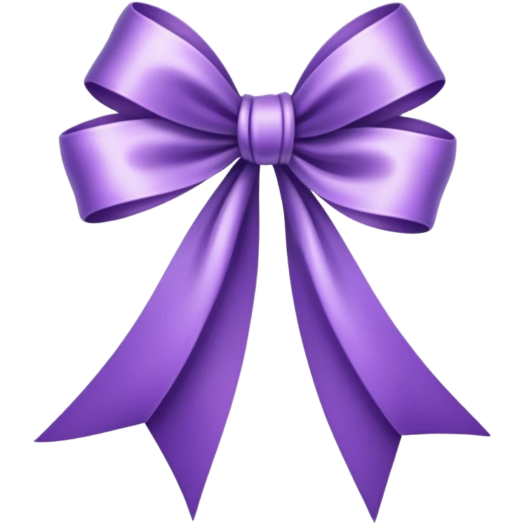 "A large, silky violet bow with elegantly curved loops and flowing tails, softly reflecting light."
 emoji