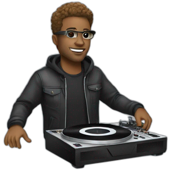 music producer whit  dj turntable emoji